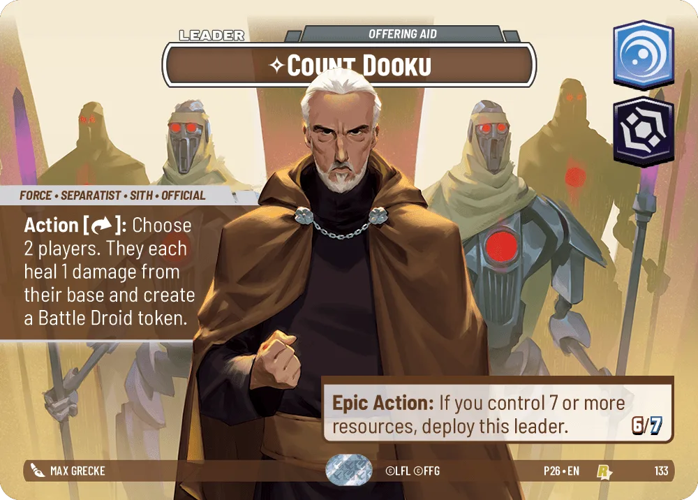 Count Dooku — Offering Aid